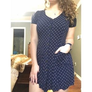 Blue Polka Dot Summer Dress